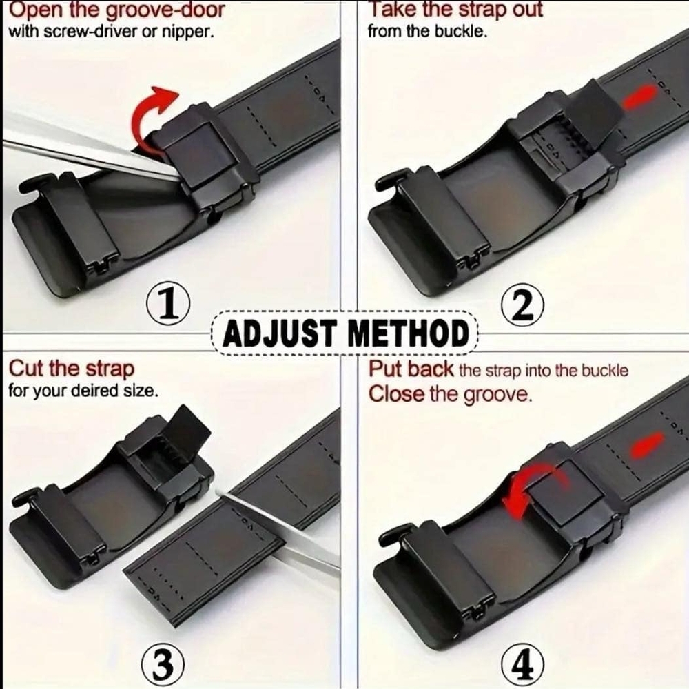 Black Leather Belt with G Buckle - Picture 6 of 8